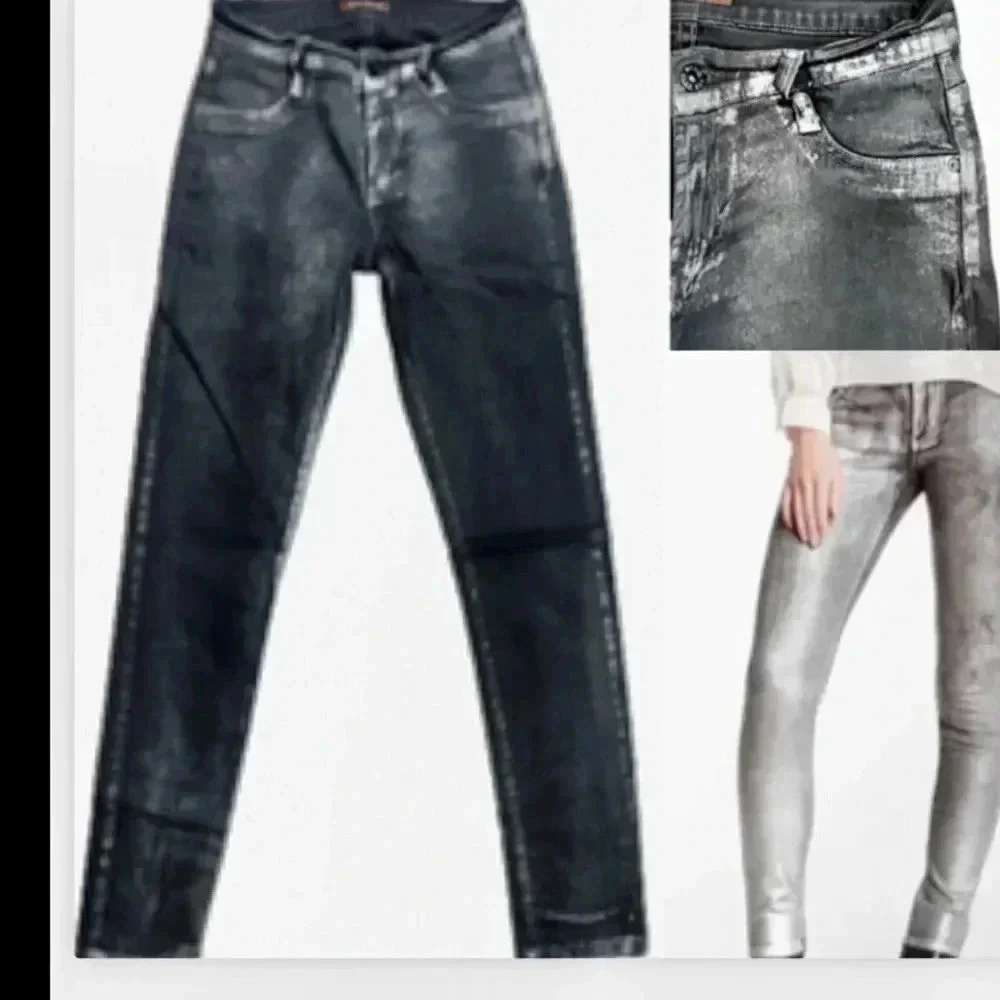- JAMES JEANS TWIGGY BLACK & SILVER  FLAKE SHIMMER SKINNY‎ WOMENS SIZE 28 SMALL